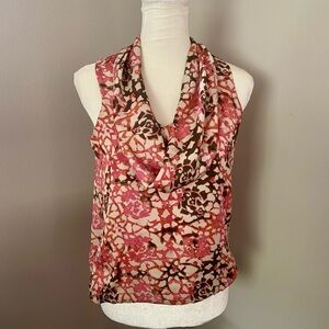 Michael Kors Pink and Brown Patterned Crop Top